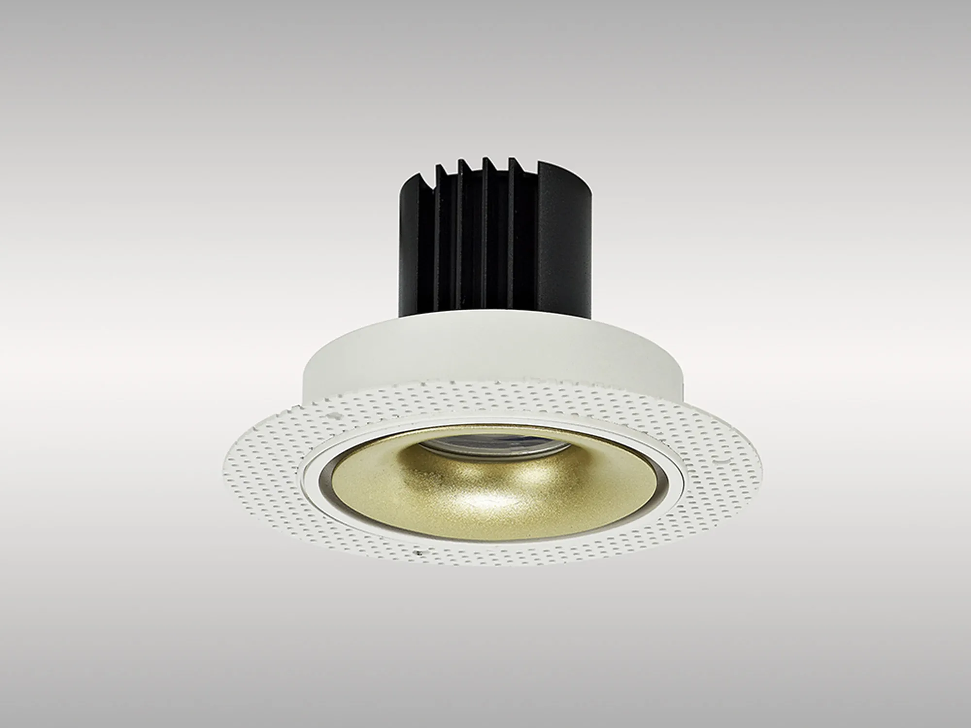 Bolor T 9 Tridonic Powered 9W 2700K 770lm 36° CRI>90 LED Engine White/Gold Trimless Fixed Recessed Spotlight, IP20